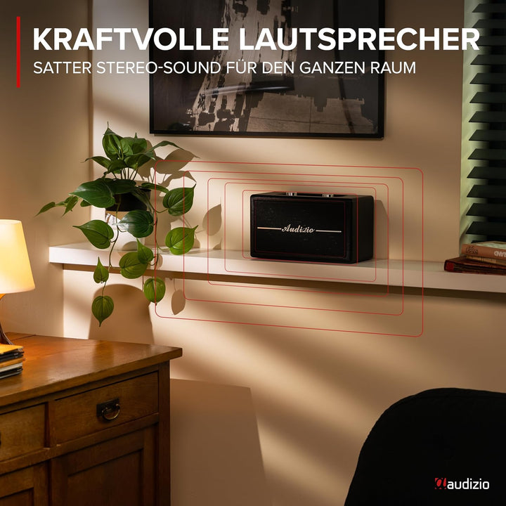 Audizio Tune60, DAB Radio mit Bluetooth Lautsprecher, Fernbedienung, FM, 40 Watt, Batterie- Netzbetr