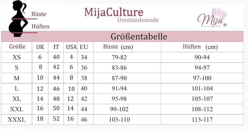 MijaCulture 3 in1 Geburtskleid Stillnachthemd Umstandsnachthemd 4128 L Schwarz / Herzen, L Schwarz /