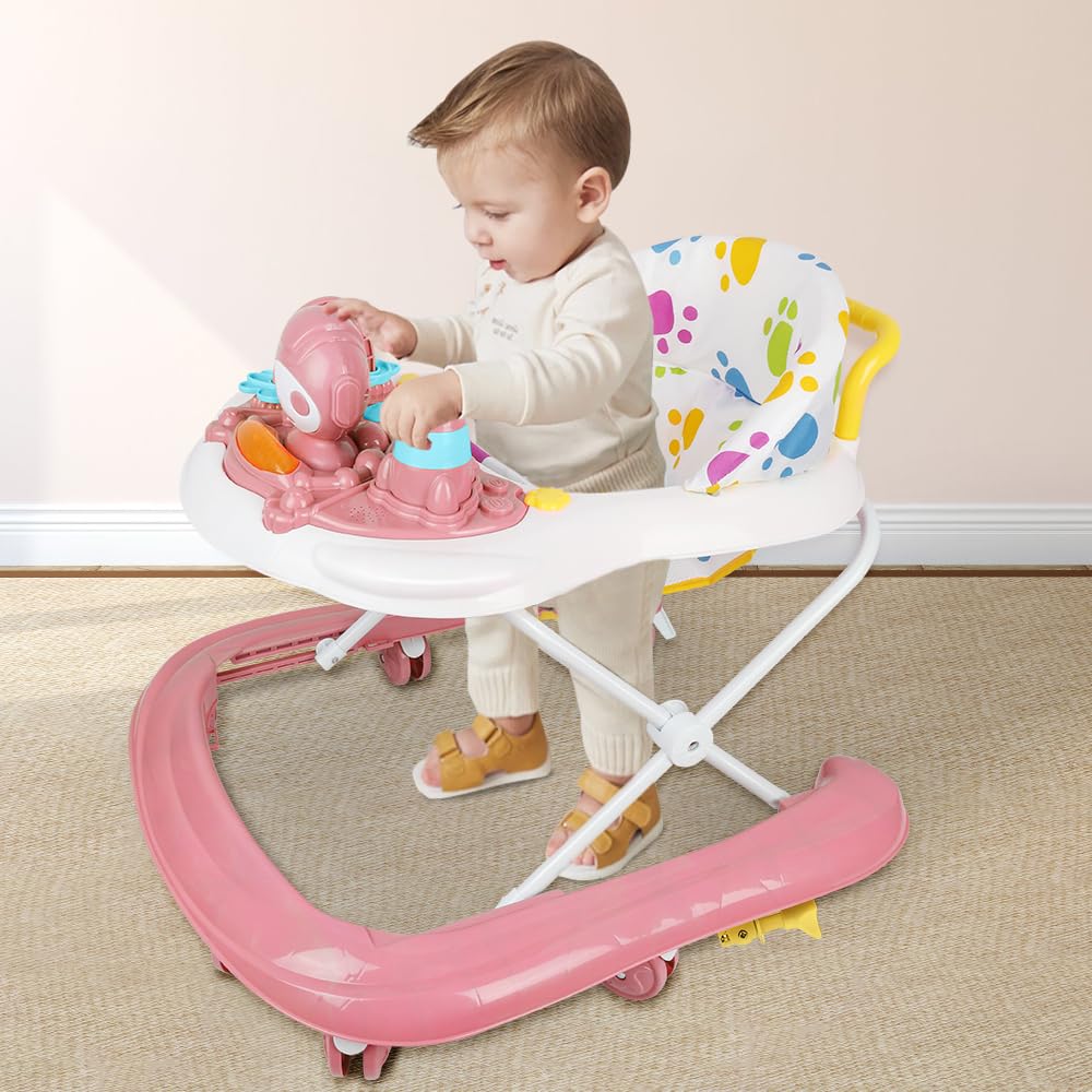 Lauflernhilfe für Babys, Jungen, Mädchen, mitwachsend, 3-in-1, faltbar, mit 3 Höhen, Sitz und abnehm