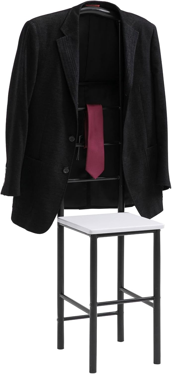 CARO-Möbel Herrendiener JIVO Stummer Diener Kleiderständer in schwarz/weiss, 121 cm, Garderobe mit H