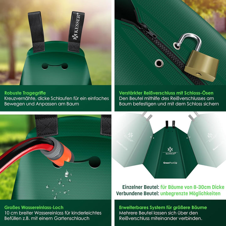 KESSER® Baum-Bewässerungssack 2er Set 75L Wassersack, Baumbewässerungsbeutel, PVC-Tasche langlebig &