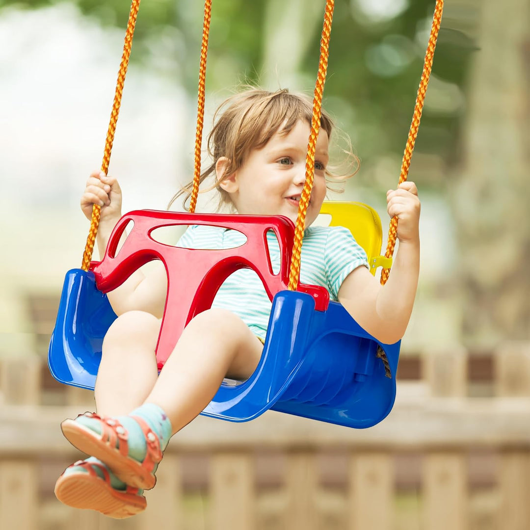 KINSPORY Kinderschaukel Babyschaukel 3 in 1 Babysitz verstellbar Mitwachsend Schaukelsitz Gartenscha