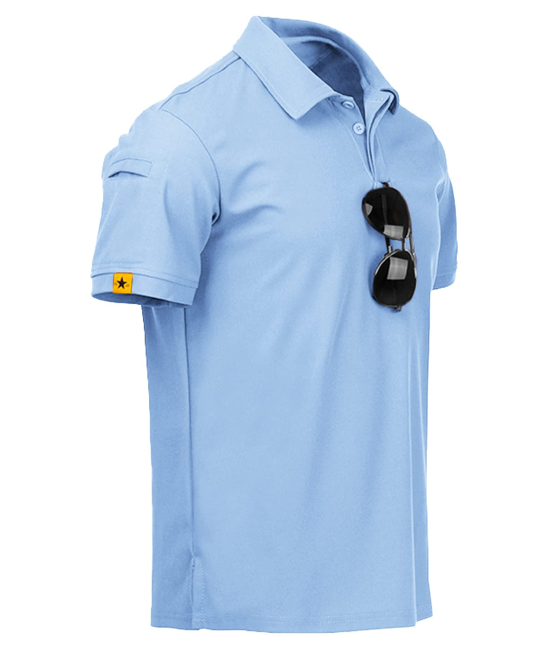 geeksport Poloshirt Herren Golf Kurzarm Freizeit Sport Polo Tennis Tshirts mit Brillenhalter Knopfle