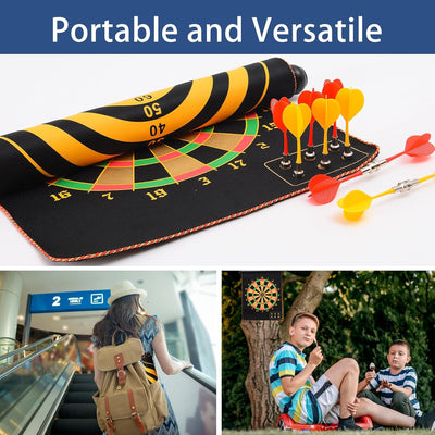 Magnetisch Dartscheibe Kinder mit 12 Sicheren Darts，Doppelseitige Dartboard Geschenke für Kinder 4 5
