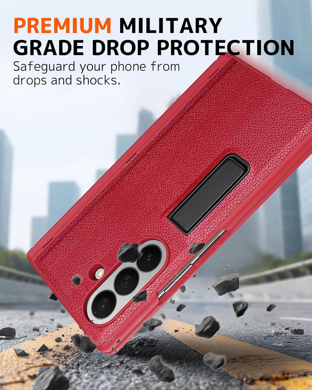 NINKI für Samsung Galaxy Z Fold 7 Hülle mit Privacy Screen Protector Magnetic ständer, Scharnier han