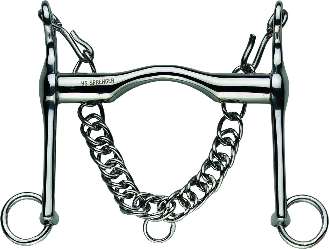 Sprenger Reitkandare Spezial (Edelstahl) mit Edelstahl Seiten silber 19 Mm, silber 19 Mm