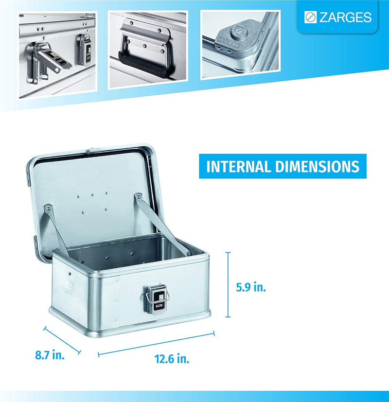 Zarges 40835 Alu-Kiste K470 13l, IM: 350x250x150mm, farbe 12.6 x 8.7 x 5.9, 12.6 x 8.7 x 5.9