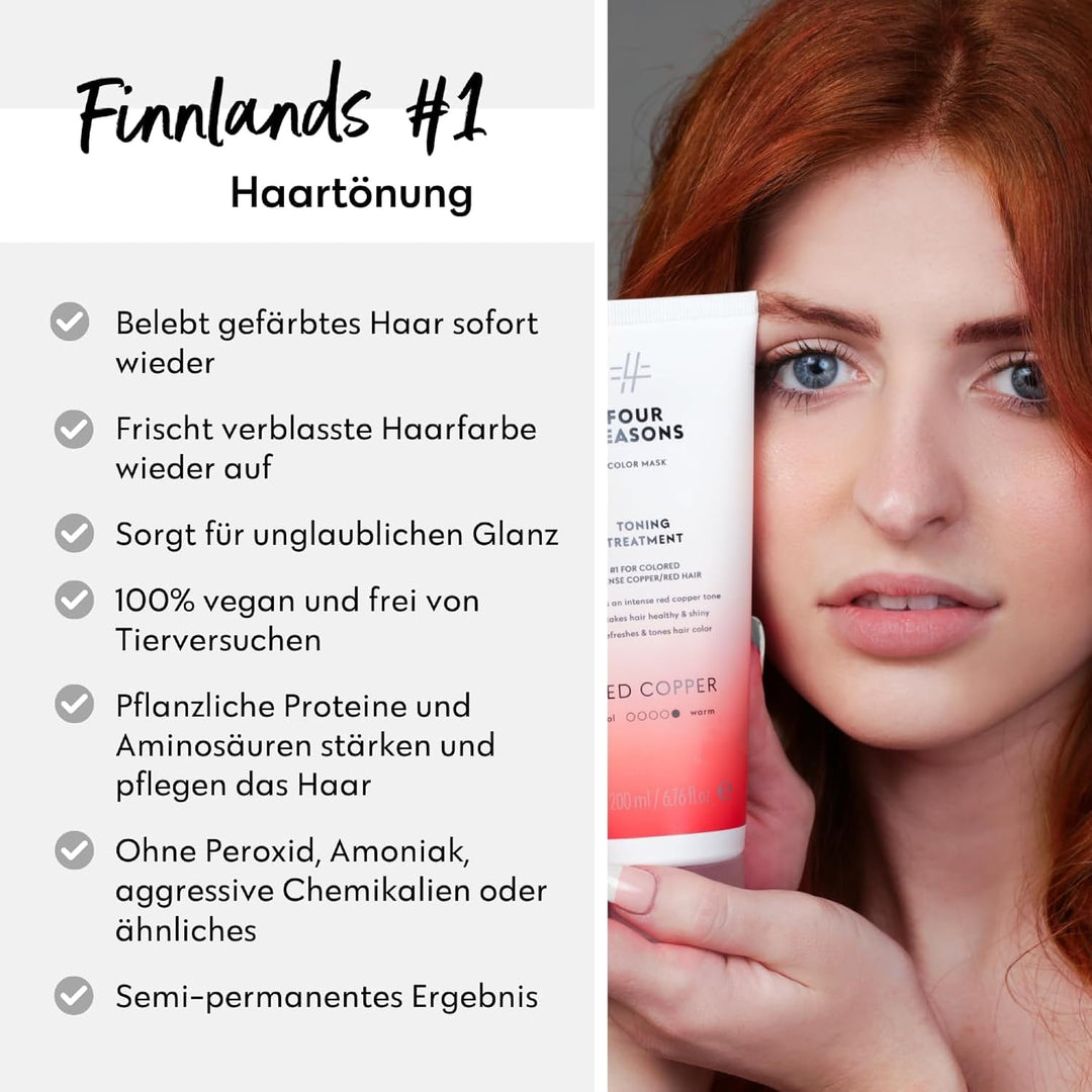 Four Reasons Haartönung Conditioner - Kupfer Rot - Natürliche Spülung und Intensivtönung für Haare -