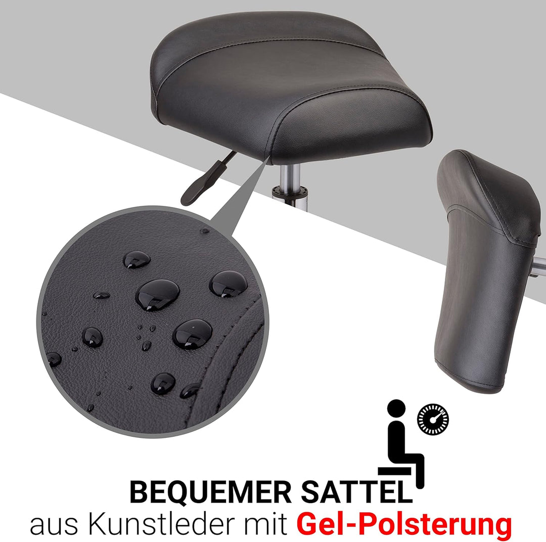 Staboos Rollhocker bis 160 kg - Sattelsitz und Fussstütze ergonomisch geformter Praxishocker (Premiu