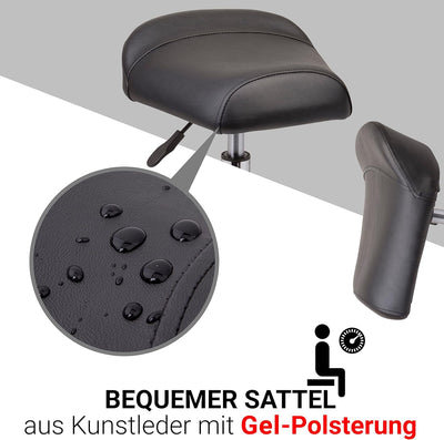 Staboos Rollhocker bis 160 kg - Sattelsitz und Fussstütze ergonomisch geformter Praxishocker (Premiu