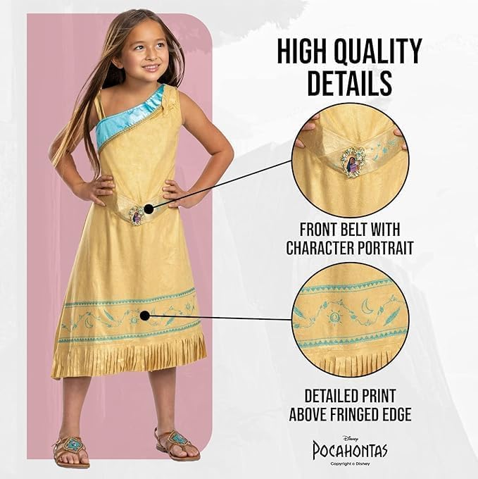 Disguise Disney Offizielles Pocahontas Kostüm Kinder, Indianerin Kostüm Für Mädchen, Erhältlich in S