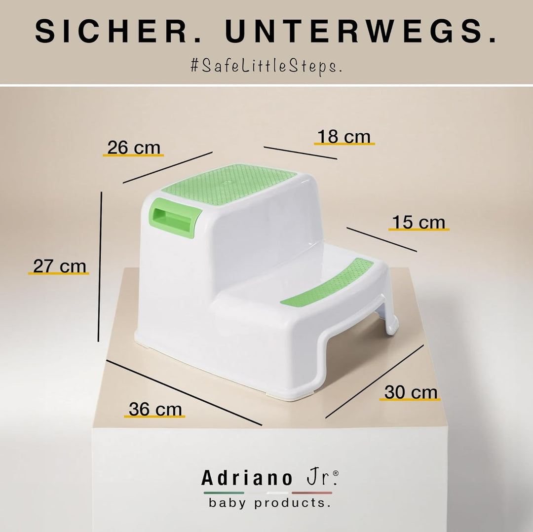 I Tritthocker Kinder I 2-Stufig Hocker I 26cm Hoch I Belastbarkeit 80kg I Gummierte Trittfläche I Ho