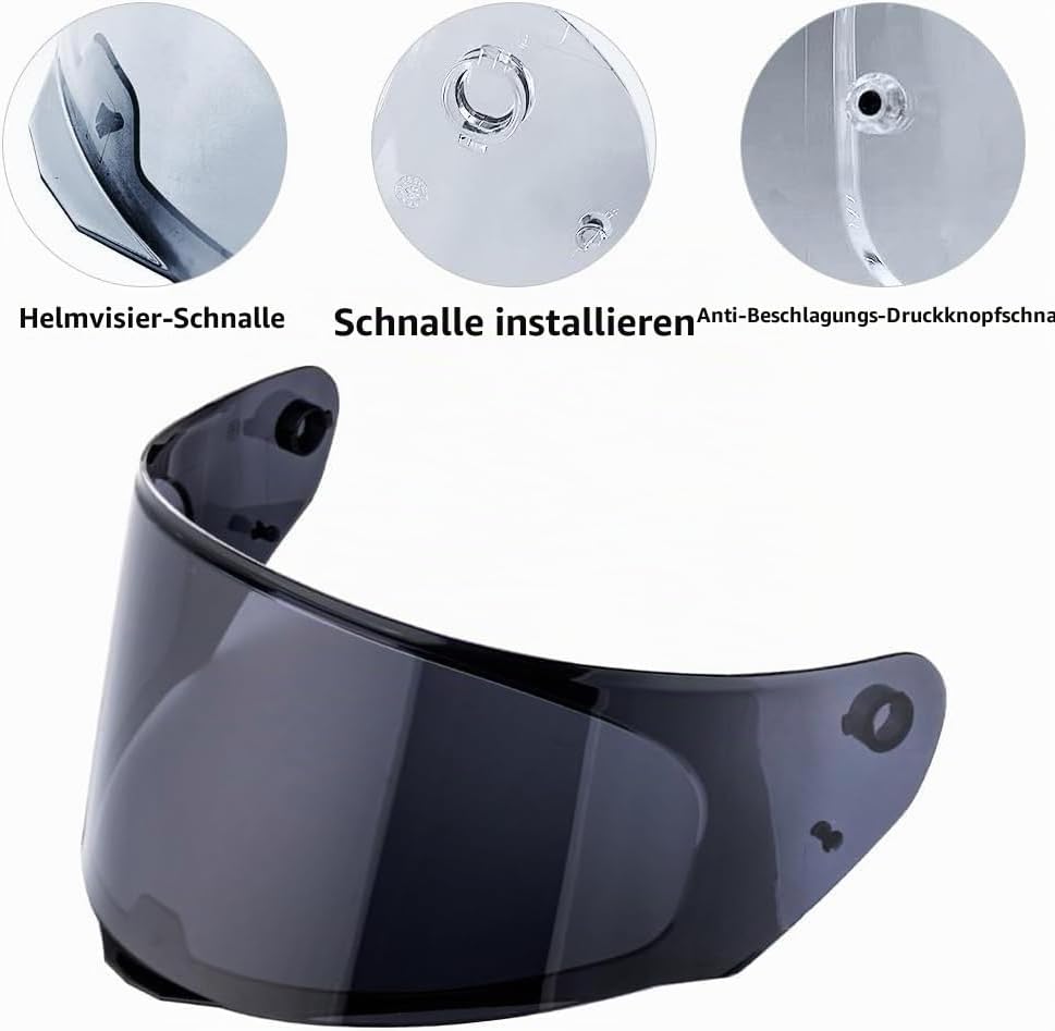 VCOROS Helmvisier für FF328/FF353/FF800 Motorradhelm Visier | Motorrad Windschutz Helm Objektiv Visi