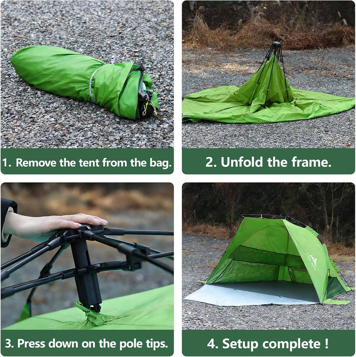 Three Bears Pop-Up-Strandzelt – UV-Schutz LSF 50+, leichte und tragbare Cabana für 3–4 Personen, ein