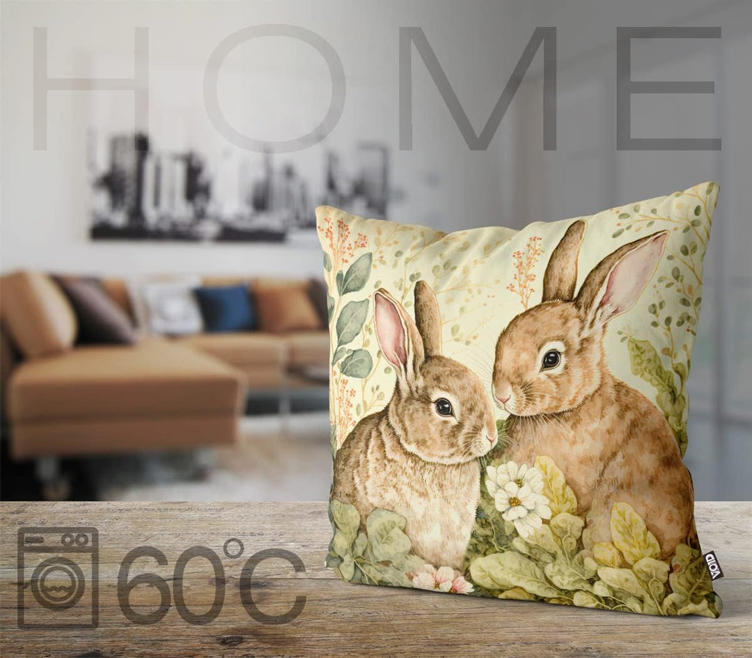 VOID Osterhasen Hasen Pärchen 50x50 Kissenhülle Polyester Zierkissen Couchkissen Ostern Osterdeko De