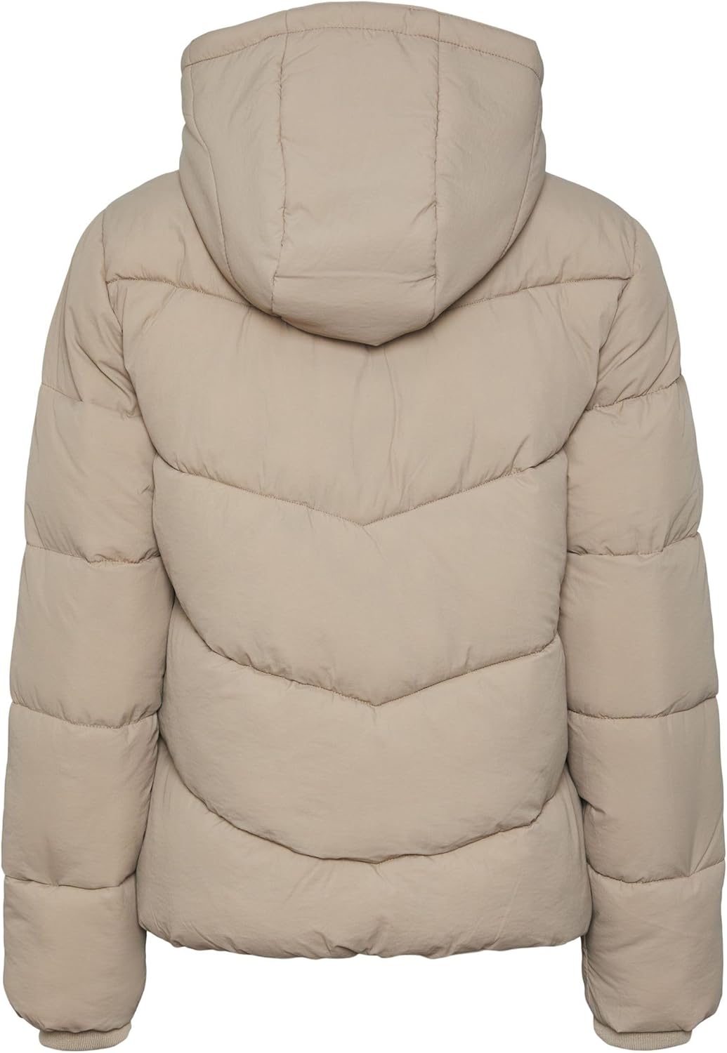 PIECES Short Puffer Jacket S Silver Mink, S Silver Mink