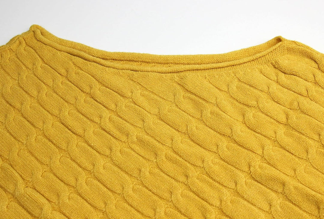 Ever Bloom Damen Strick Poncho, Capes mit Rundhals, Strickponcho Umhang Für Frauen Zopfmuster, Grobs