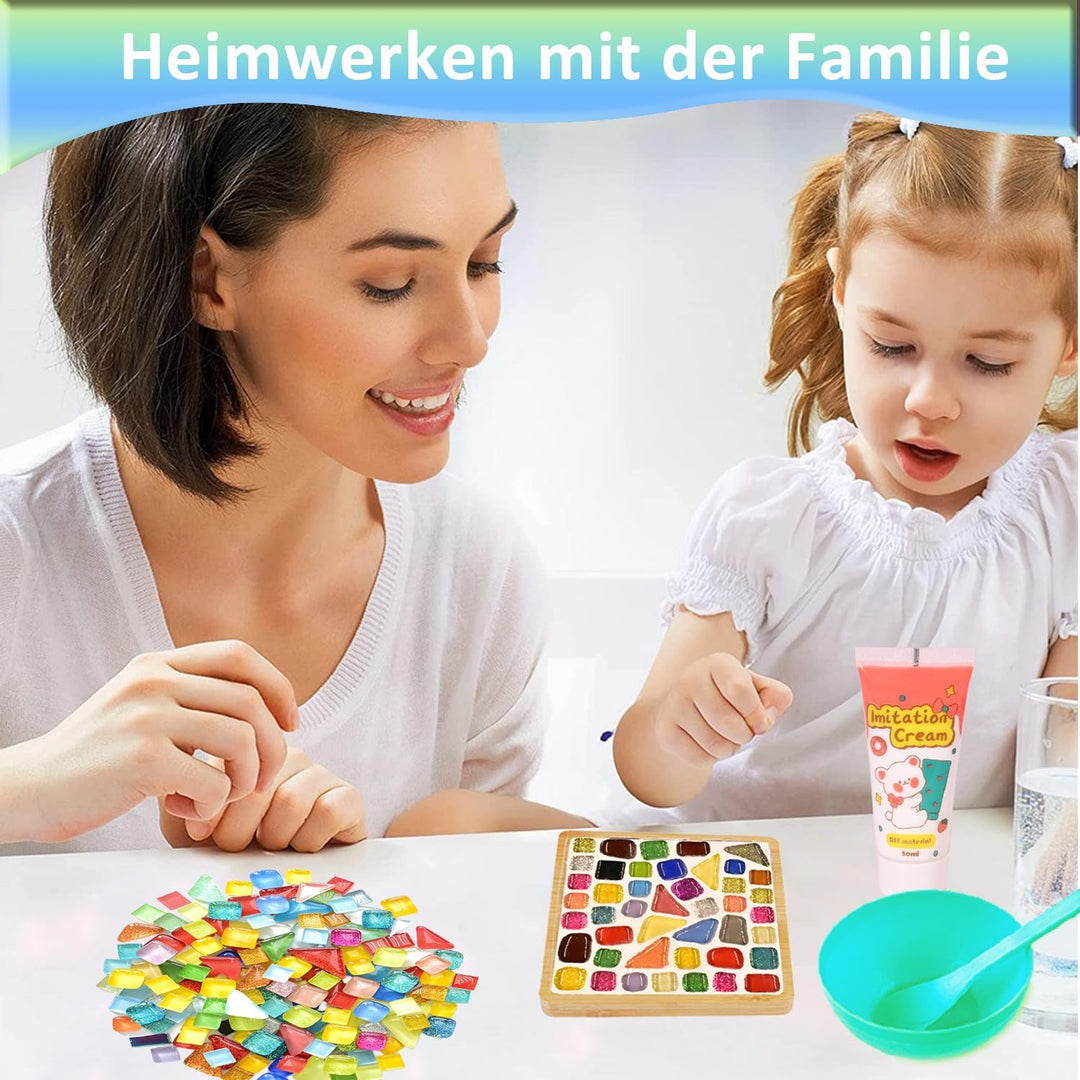 AiYoYo 3 Stück Mosaik Untersetzer DIY Bastelset Geschenke für Erwachsene Kreatives Basteln Geburtsta