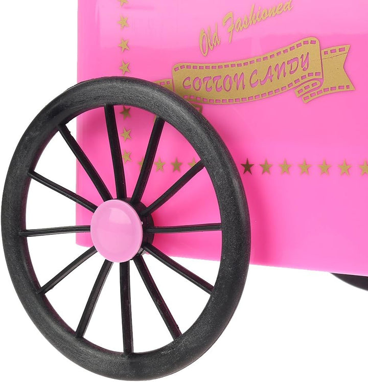 Zuckerwattemaschine, Retro Trolley Mini-Zuckerwattemaschine, geeignet für Familie, Party, Festival,