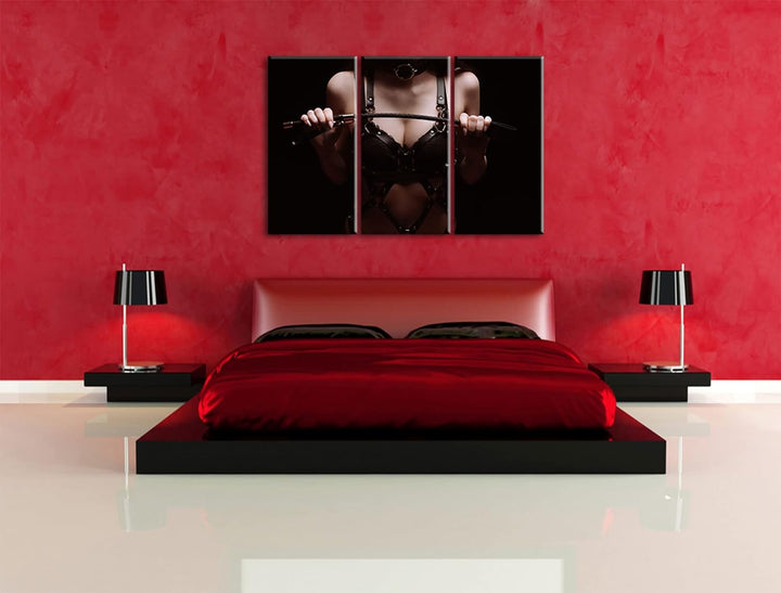 Domina als Leinwandbild 3 teilig | Grösse: 120x80 cm | Wandbild | Kunstdruck | fertig bespannt