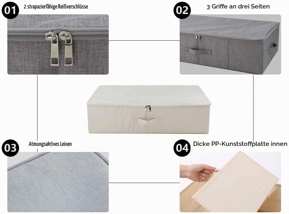 iwill CREATE PRO Unterbett-Aufbewahrungsbehälter, faltbar, starr, Organizer, Stoff-Aufbewahrungsboxe