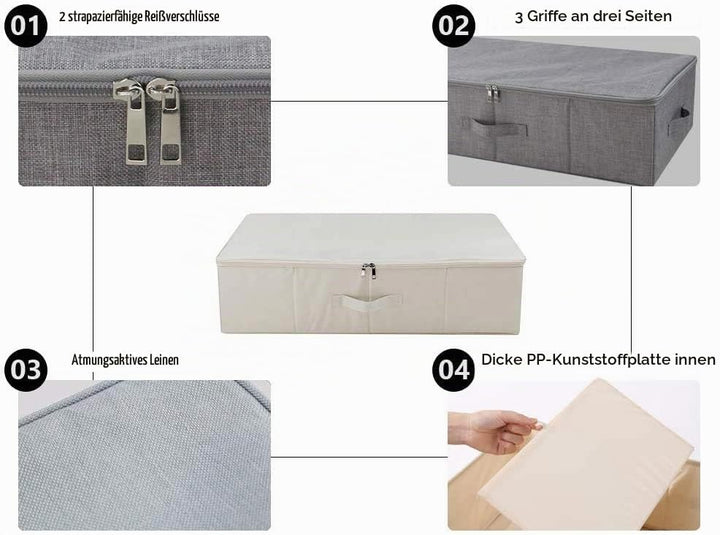 iwill CREATE PRO Unterbett-Aufbewahrungsbehälter, faltbar, starr, Organizer, Stoff-Aufbewahrungsboxe