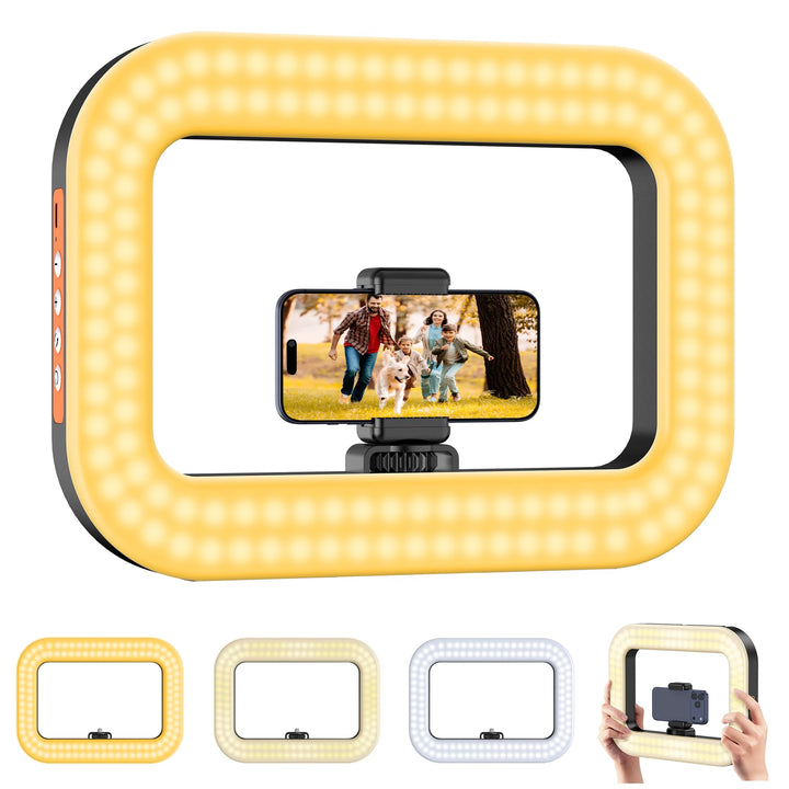 Zeadio Selfie-Ring-Videoleuchte, Smartphone Stabilisierungsgriff mit kraftvoller 20W LED, verstellba