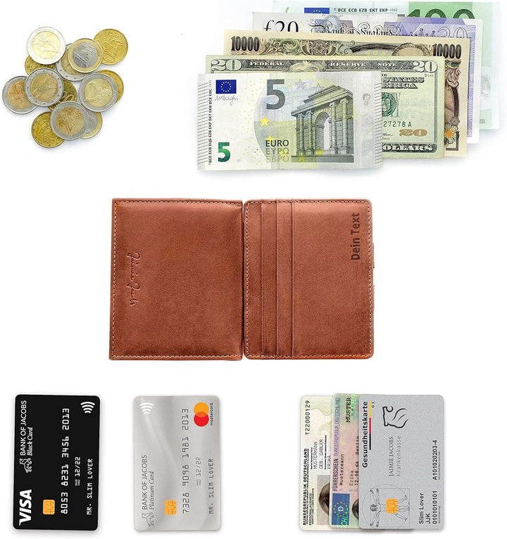 Jaimie Jacobs Flap Boy mit Gravur - Das Original - Magischer Geldbeutel mit Münzfach RFID-Schutz Ges