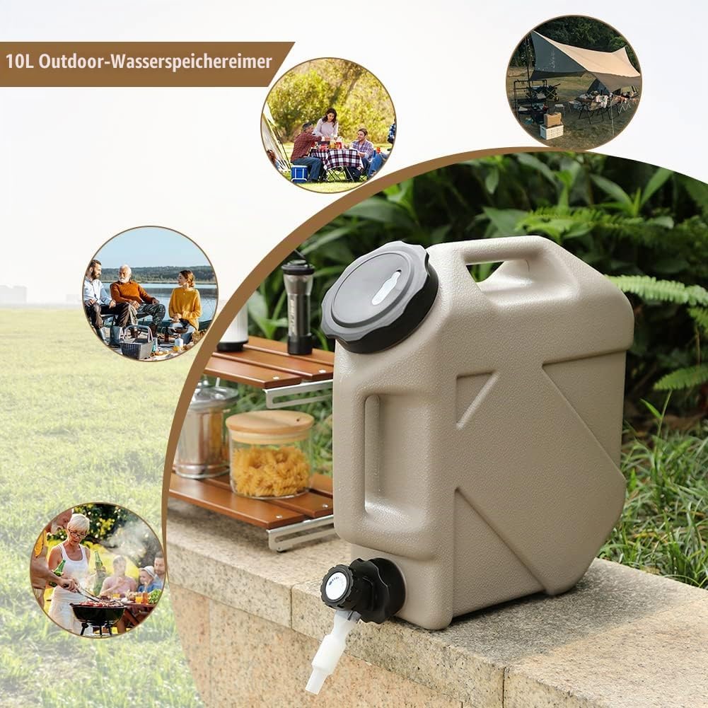RUYI Wasserkanister mit Hahn und Schraubdeckel, Camping Wasserkanister BPA-frei Trinkwasserkanister,