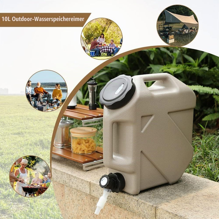 RUYI Wasserkanister mit Hahn und Schraubdeckel, Camping Wasserkanister BPA-frei Trinkwasserkanister,