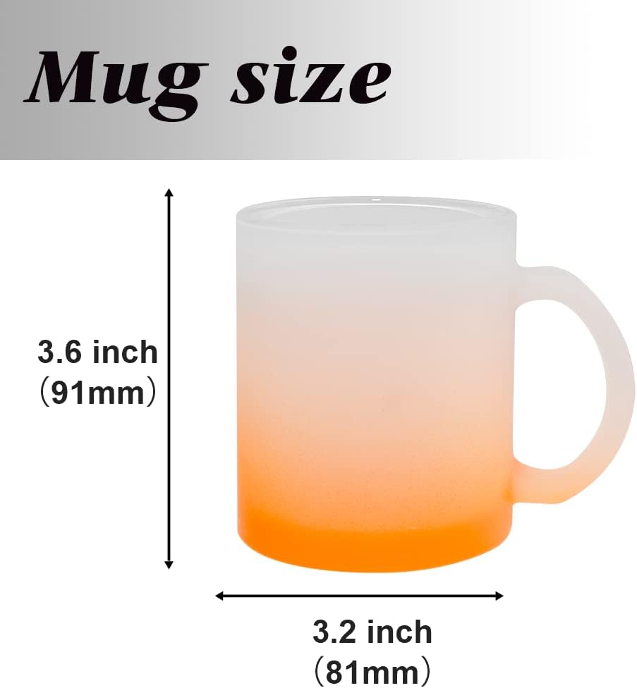 MR.R 11oz Sublimatio Farbbecher aus Glas Sublimation Tasse 6 Stück (Orange), Orange