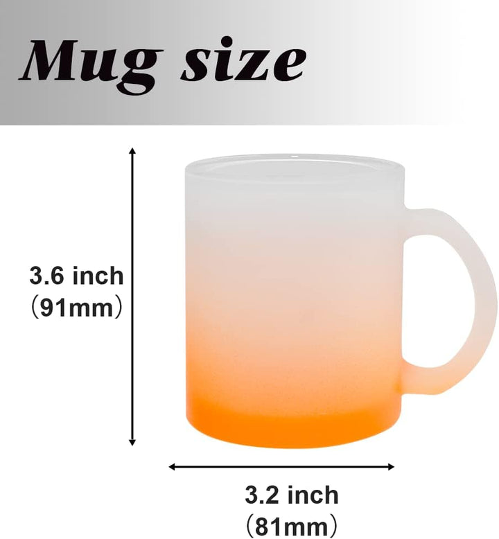 MR.R 11oz Sublimatio Farbbecher aus Glas Sublimation Tasse 6 Stück (Orange), Orange
