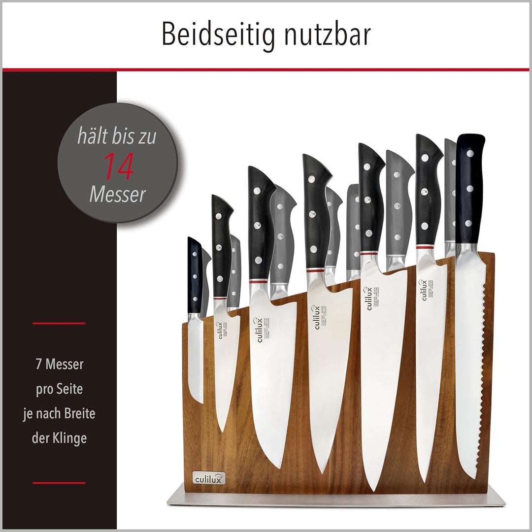 CULILUX Gourmet magnetischer Messerblock XL beidseitig für bis zu 14 Messer mit Klingen bis 25 cm au