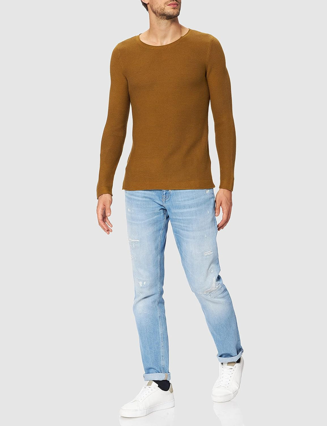 Tom Tailor Damen 1016350 Basic Strickpullover aus Bio-Baumwolle (1er Pack) M 11218 - Khaki Olive, M