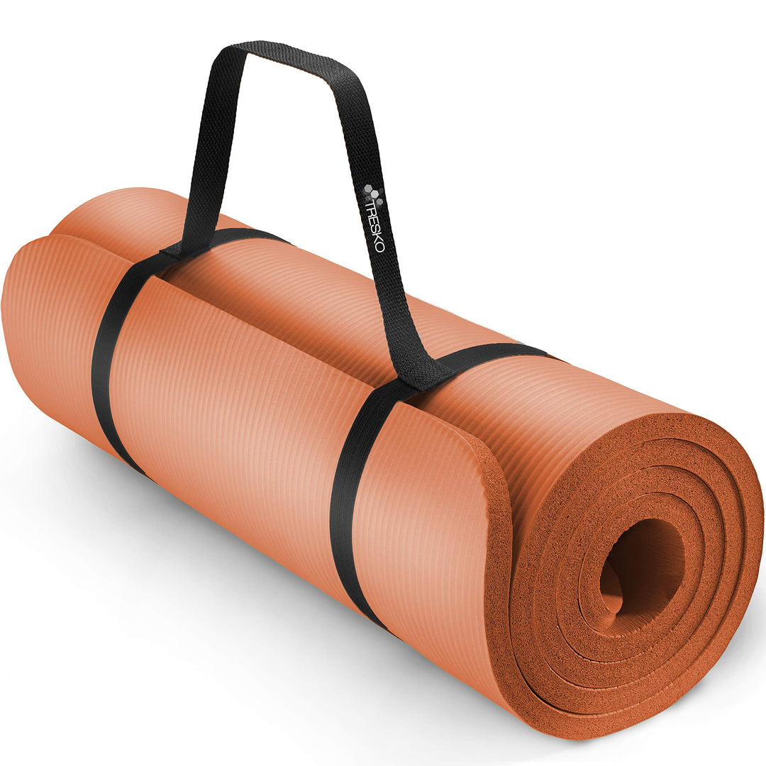 TRESKO Yogamatte Phthalatfrei - Gymnastikmatte rutschfest, Pilatesmatte Fitnessmatte mit Tragegurt,
