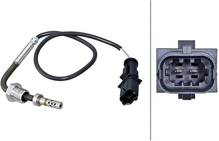HELLA 6PT 010 376-481 Sensor, Abgastemperatur - 2-polig - geschraubt - Kabel: 320mm