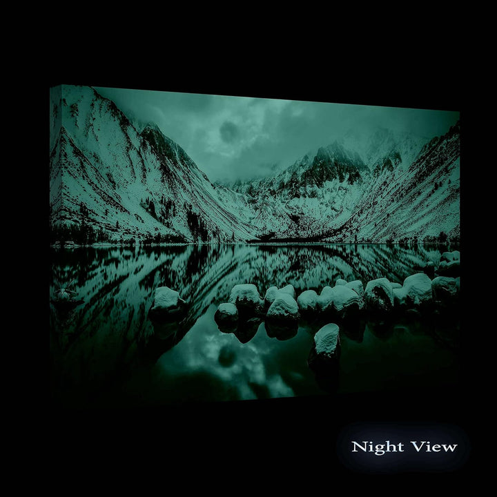 Startonight Bilder Verschneite Berge, Leinwandbilder Moderne Kunst, Landschaft Wanddeko Kunstdrucke,