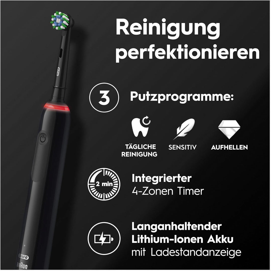 Oral-B Pro Series 3 Plus Edition Elektrische Zahnbürste, 3 Aufsteckbürsten, mit visueller 360° Andru