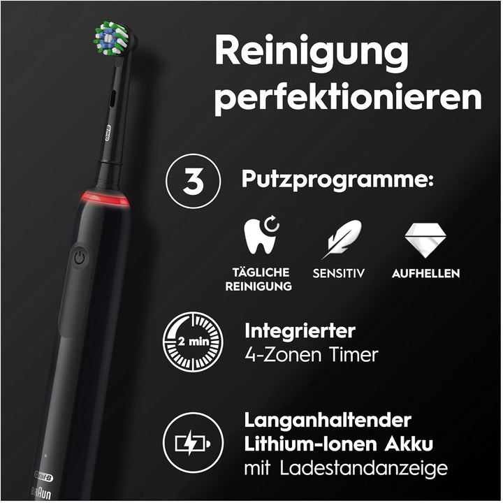 Oral-B Pro Series 3 Plus Edition Elektrische Zahnbürste, 3 Aufsteckbürsten, mit visueller 360° Andru