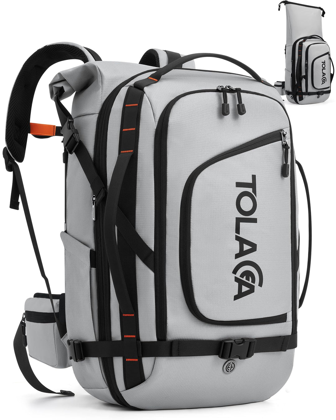 Tolaccea Reiserucksack, Gross Handgepäck Rucksack, TSA-Freundlich Rolltop Laptop Rucksack für 17,3 Z