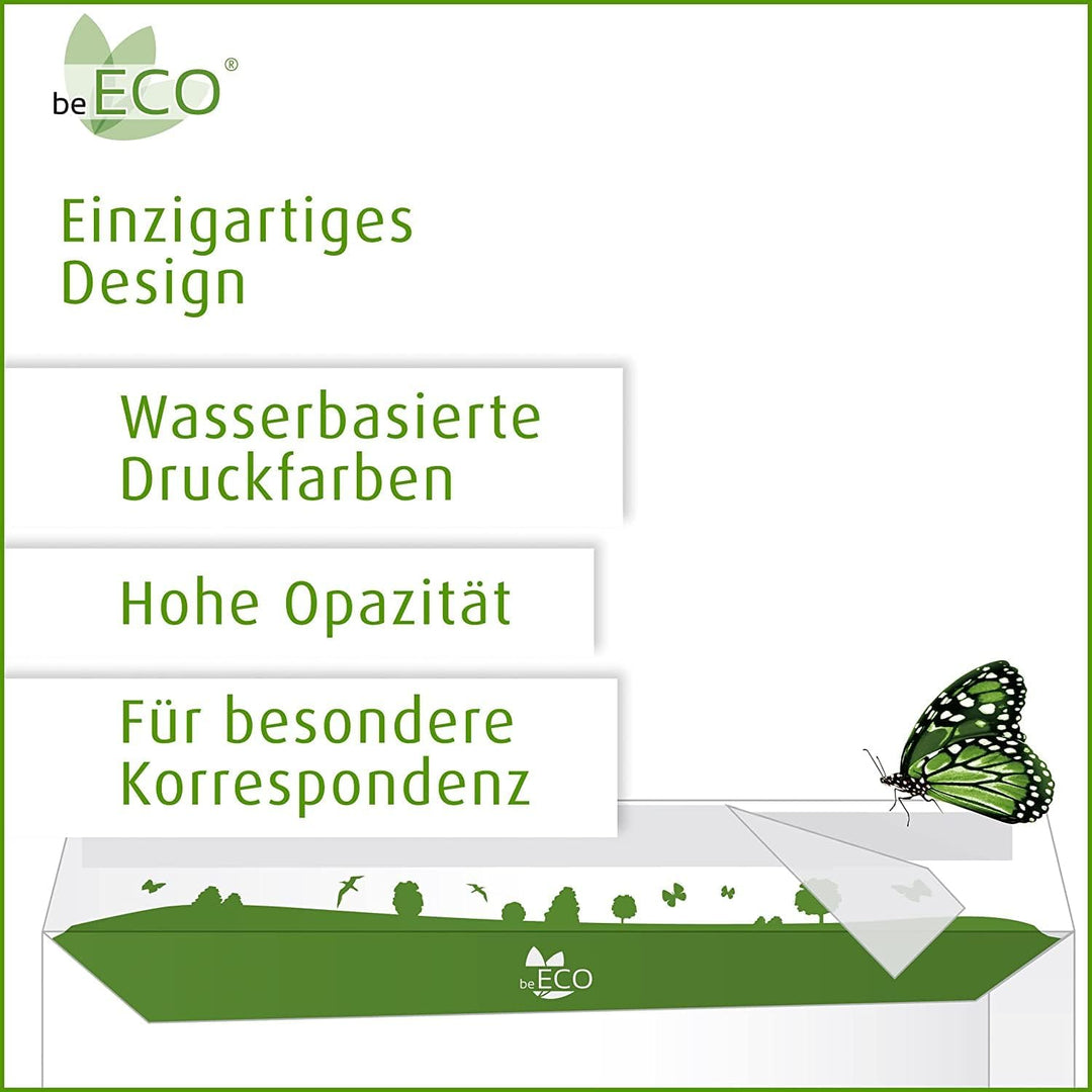 beECO Versandtaschen C4 (250 Stück), haftklebende Versandtasche ohne Fenster, Versandtaschen A4 aus