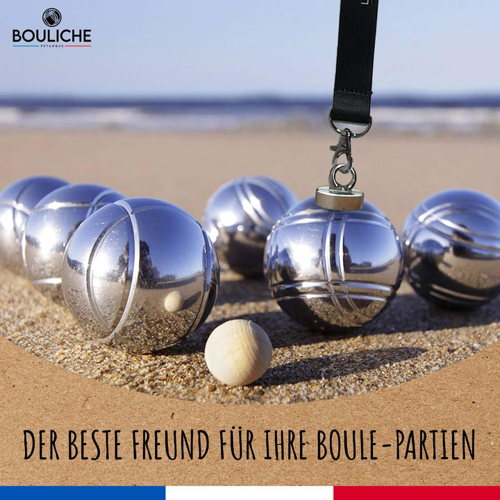 BOULICHE | Boulekugel Sammelset | Starker Magnet und Integriertes Massband | Tuch und Transporttasch