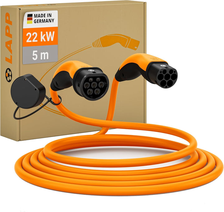 Lapp Mobility Helix Typ 2 Ladekabel 22 KW/Selbstaufrollend / 32 A / 3-Phasig/E-Auto Ladekabel/Mode 3