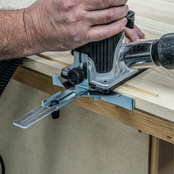 Trend T1 Oberfräse mit erweiterter Trimmbasis, 8mm Spannzange, 710W, 230V, Kompaktes Trimm-Werkzeug,