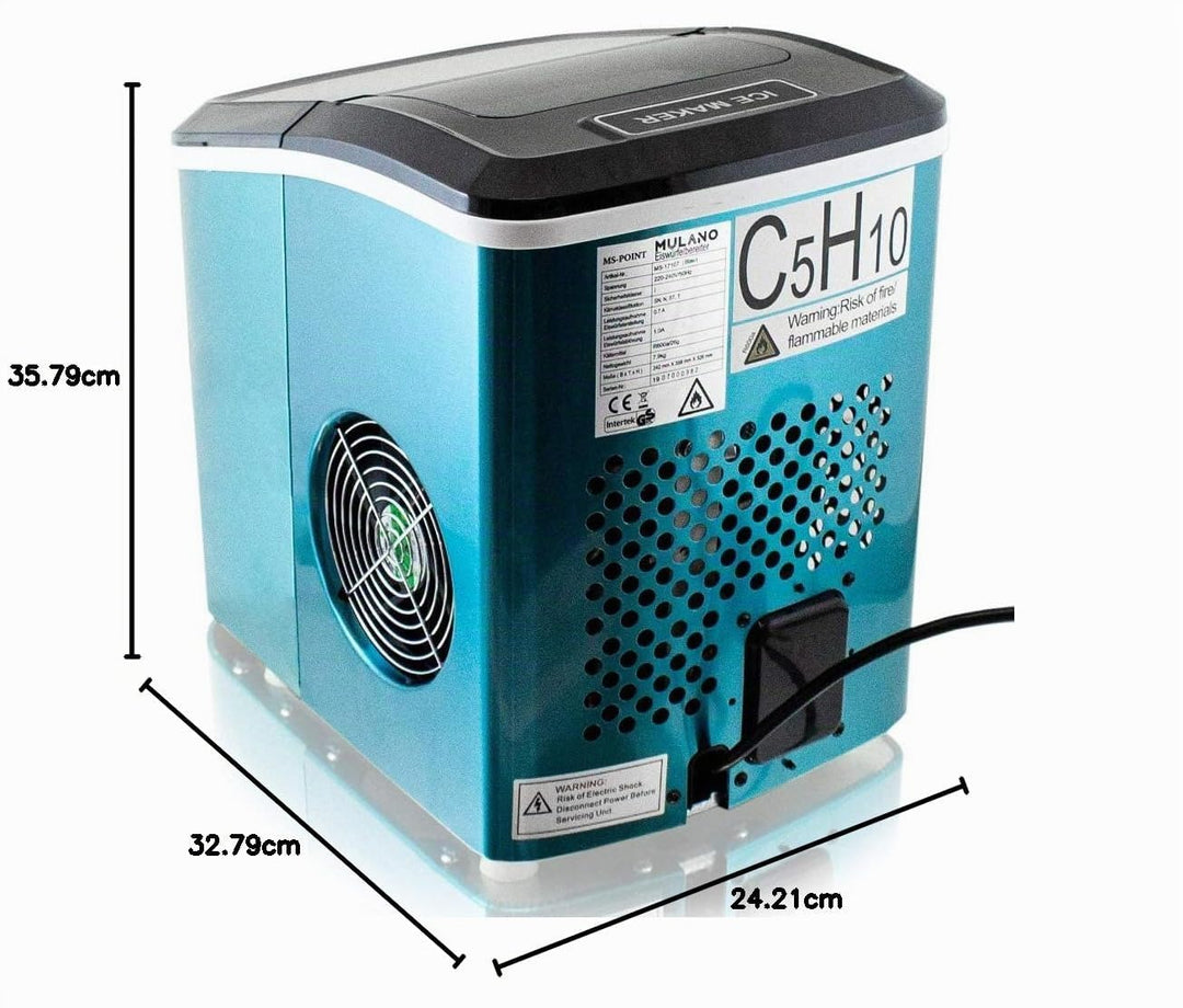 Eiswürfelmaschine Edelstahl Eiswürfelbereiter Eiswürfel Ice Maker Eis Maschine Icemaker (Hellblau)