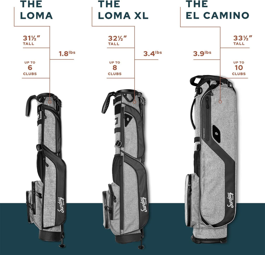 Sunday Golf Loma Tasche – Leichte Tasche mit Riemen und Ständer – Leicht zu tragende Pitch n Putt-Go