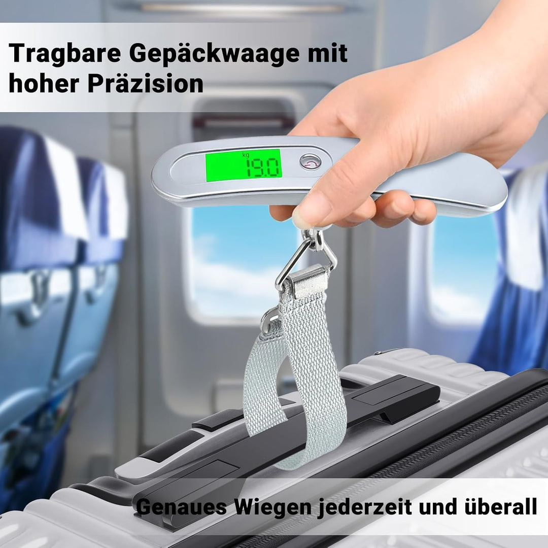 Generisch Handgepäck Koffer Organizer Set 3-TLG, Reisekoffer Set mit Gepäckwaage, 4 Rollen und TSA S