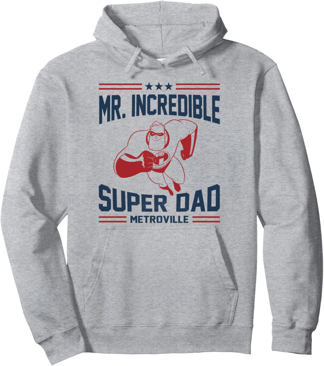Disney Pixar Incredibles Mr. Incredible Metroville Super Dad Pullover Hoodie