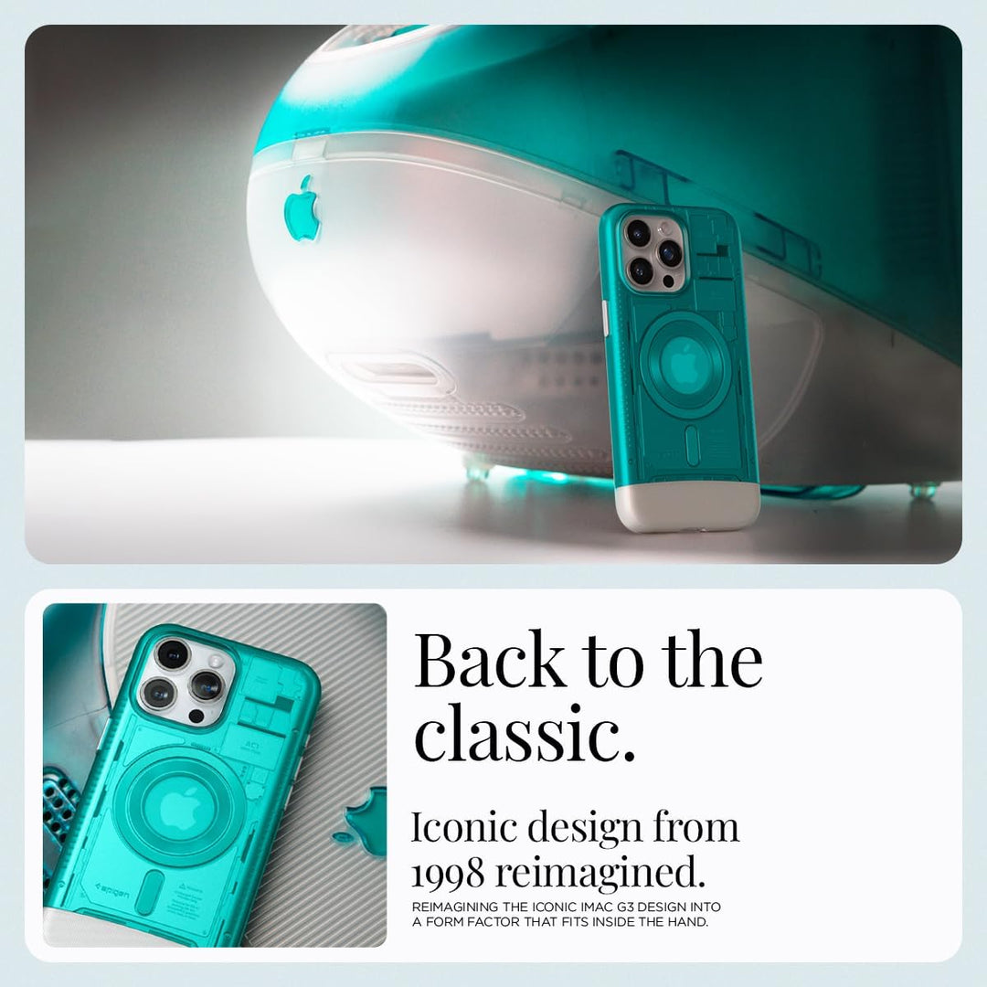 Spigen Classic C1 MagFit Hülle Kompatibel mit iPhone 15 Pro Kompatibel mit MagSafe -Bondi Blue, Bond