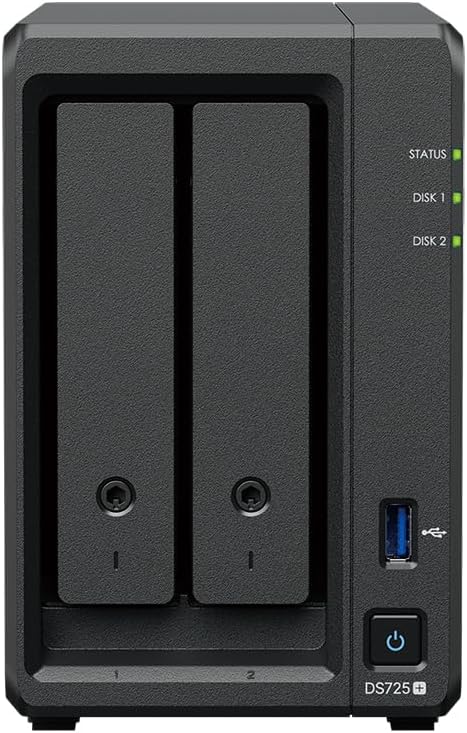 Synology DS725+ Bundle 12TB Western Digital (WD Red Plus 2X 6TB) 2 Bay Plus Serie mit Ryzen R1600, 4